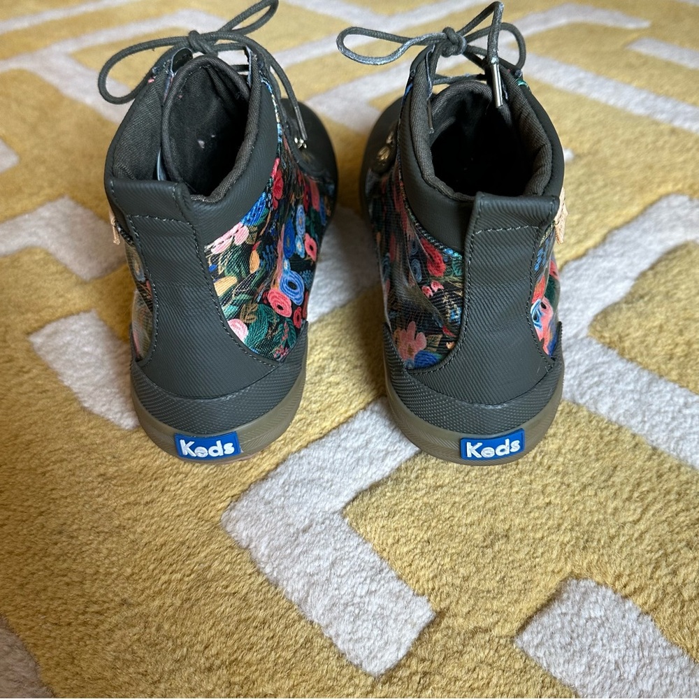 Keds Green Rain Water Resistant Lace-up Boots with Floral Print - Picture 6 of 11